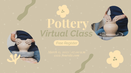 Virtual Pottery Classes Youtube Thumbnail Design Template