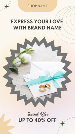 Modèle de visuel Gold Wedding Rings - Instagram Story