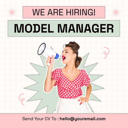 Recruiting of Model Managers Instagram Design Template