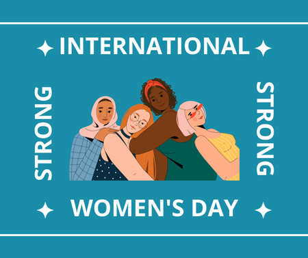 Farklı Kültür ve Irklardan Kadınlarla Kadınlar Günü Facebook Tasarım Şablonu