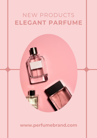 Fragrance offer with Perfume Bottle Poster Tasarım Şablonu