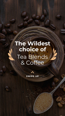 Ontwerpsjabloon van Instagram Story van Aanbieding voor koffie- en theemengsels