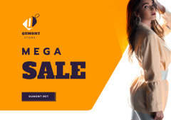 Mega Sale in Fashion Store on Orange