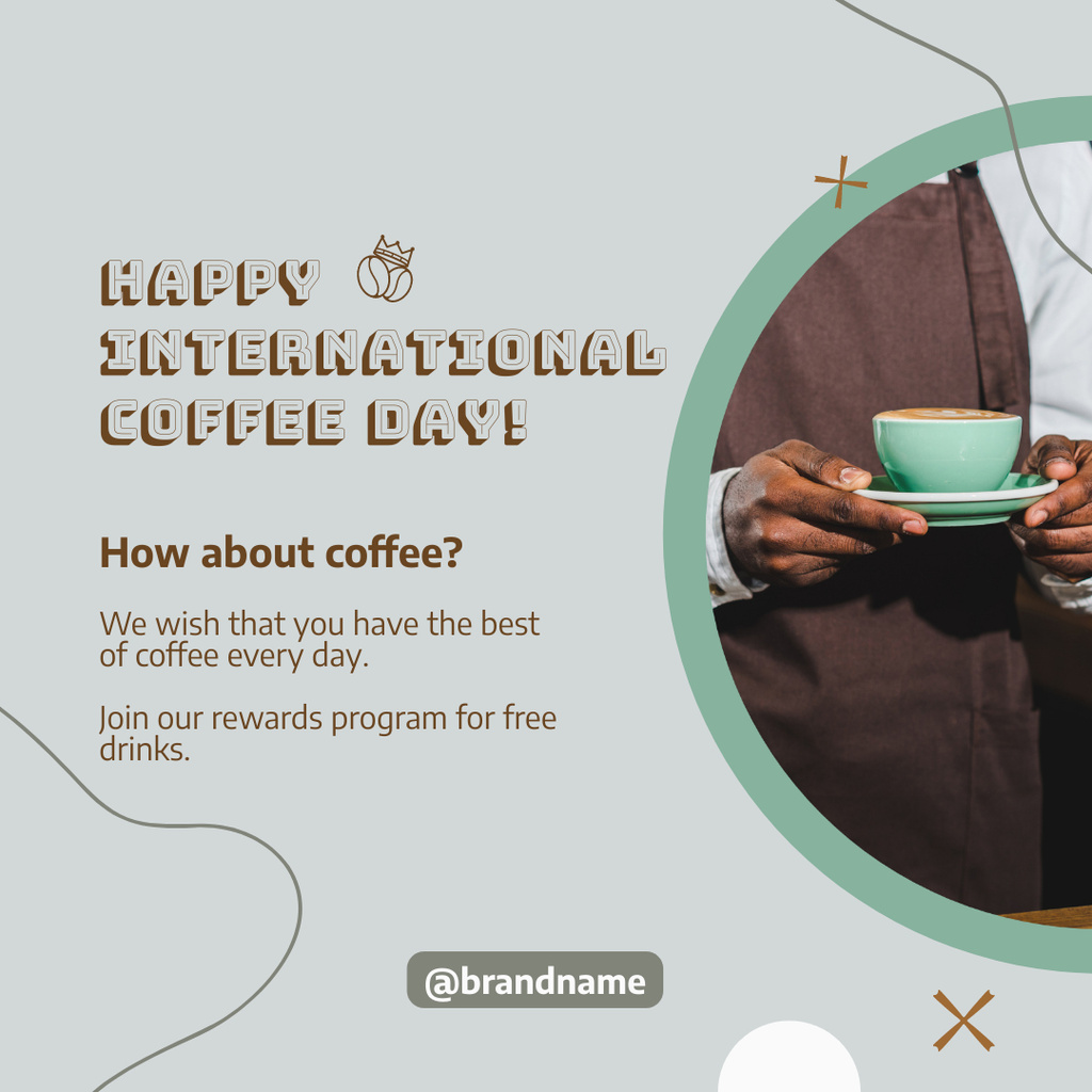 Platilla de diseño Waiter with Coffee Cup Instagram