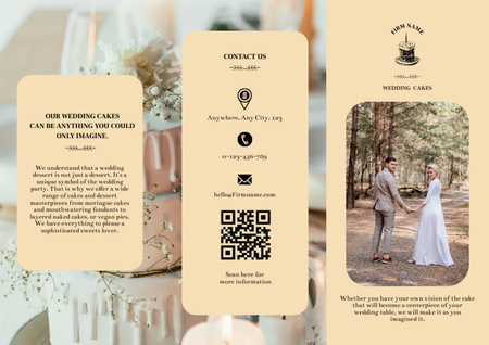 Ontwerpsjabloon van Brochure van Bakkerij Aanbieding met Luxe Bruidstaarten