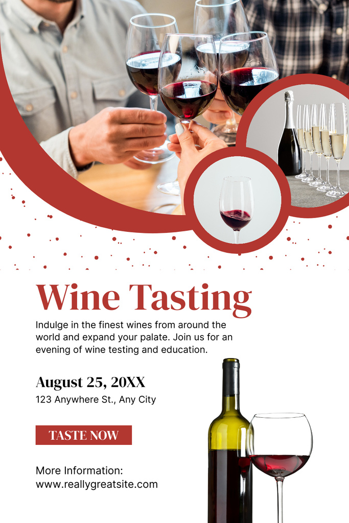 Ontwerpsjabloon van Pinterest van Wine Tasting Event