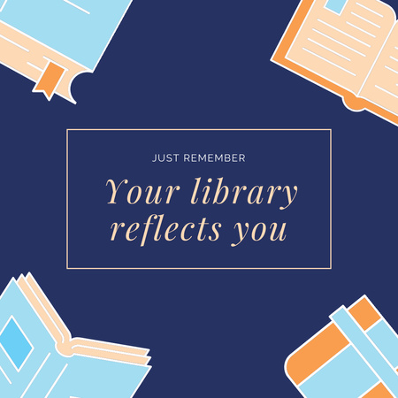 könyvtár közlemény Instagram tervezősablon