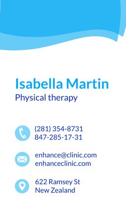 Physical Therapist Services Offer Business Card US Vertical Design Template