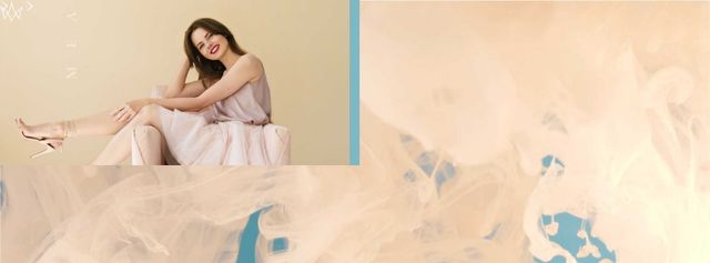 Young woman wearing light clothes Facebook Video cover Design Template