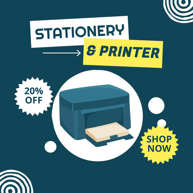 Plantilla de diseño de Offer of Stationery and Printing Services Animated Post 