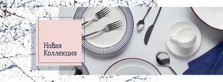 Porcelain plates and cutlery Sale Facebook cover tervezősablon