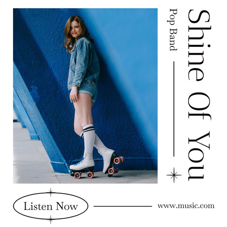 Modèle de visuel Stylish Girl on Roller Skates - Album Cover