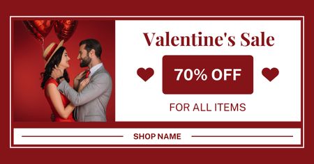 Эксклюзивная распродажа ко Дню святого Валентина Facebook AD – шаблон для дизайна