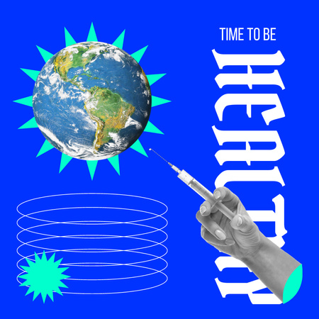 Bright Illustration of Prick the Planet Instagram Design Template