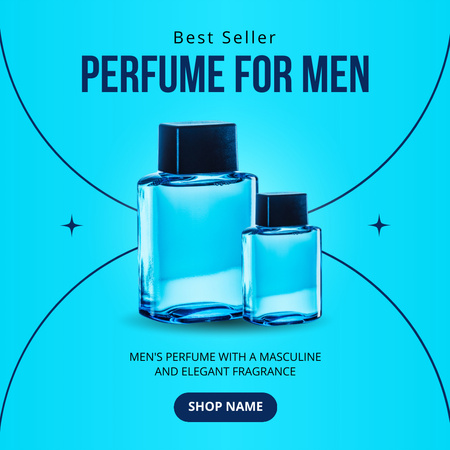 Fragrance for Men on blue Instagram Modelo de Design