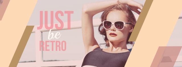 Young Woman In Sunglasses Facebook cover Design Template