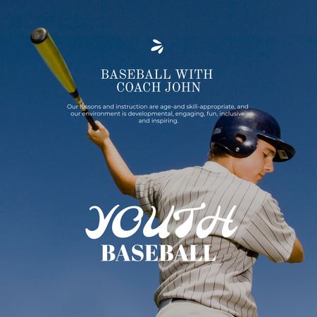 Baseball gyerekeknek edzőajánlattal Instagram tervezősablon