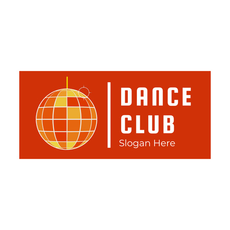 Dance Club Promotion with Rotating Disco Ball Animated Logo Design Template