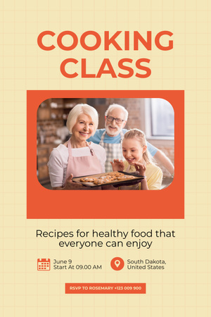 Platilla de diseño Cooking Class For Seniors With Recipes Pinterest