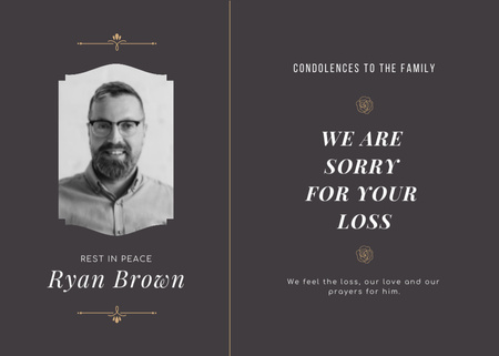 We are Sorry for Your Loss Postcard 5x7in Design Template