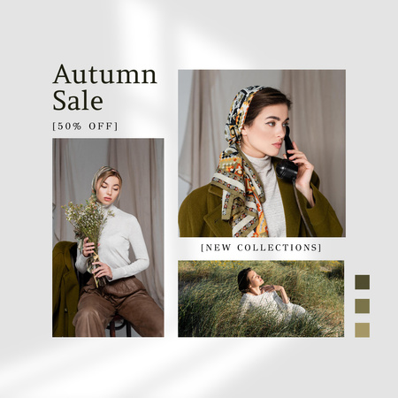 Fall Female Fashion Sale Ad  Instagram Modelo de Design