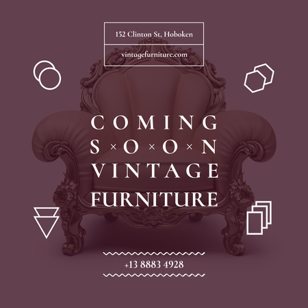 Ontwerpsjabloon van Instagram AD van Antique Furniture Ad Luxury Armchair