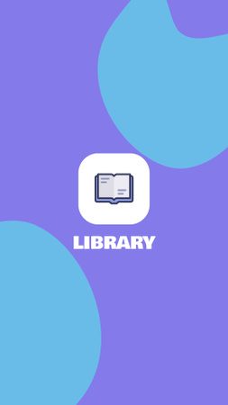 Ontwerpsjabloon van Instagram Highlight Cover van embleem van bibliotheek met boek