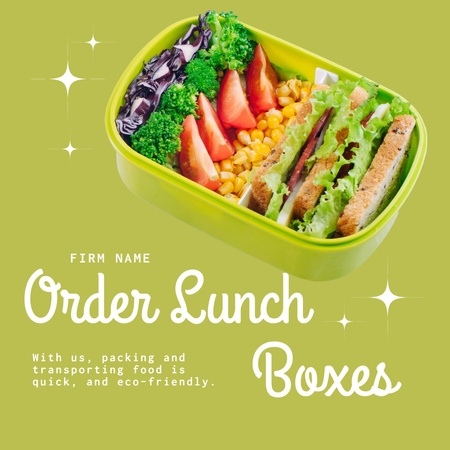 Template di design scatole di pranzo per la scuola Animated Post