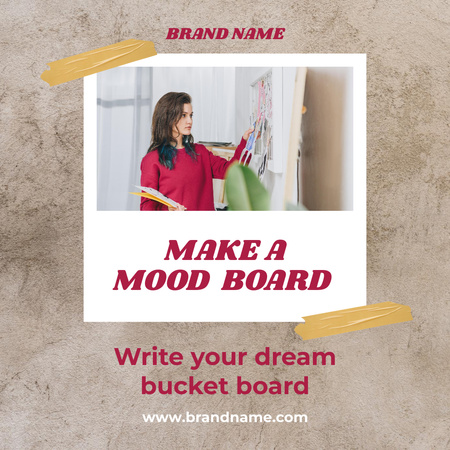Woman Making Mood Board Instagram Design Template