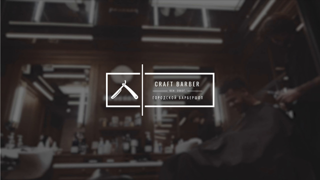 Barbershop Ad with Client in Salon Full HD videoデザインテンプレート