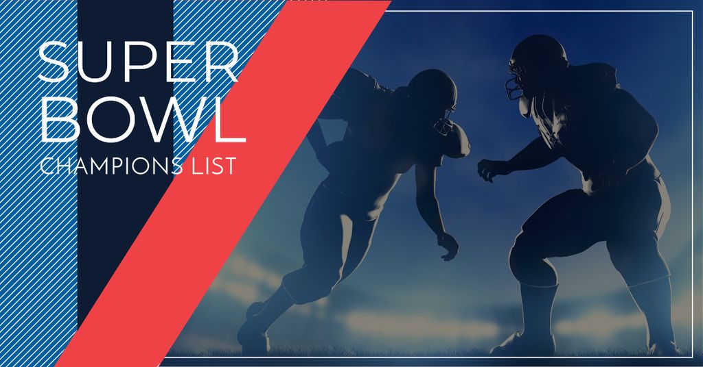 Super Bowl Players Silhouettes Facebook AD Design Template