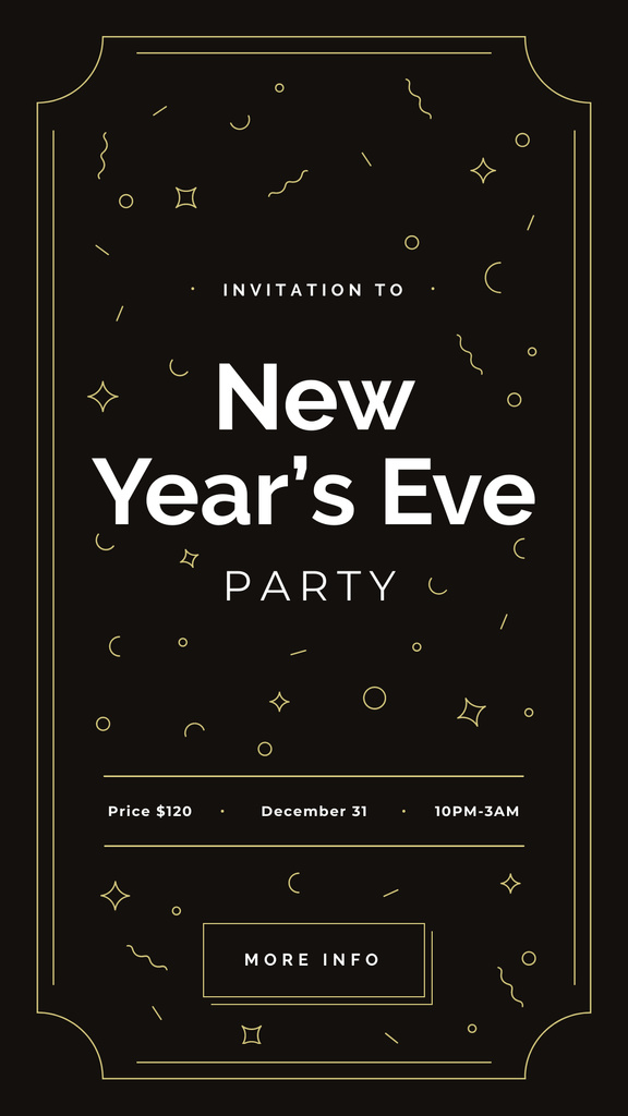 New Year's Party invitation Instagram Story – шаблон для дизайну