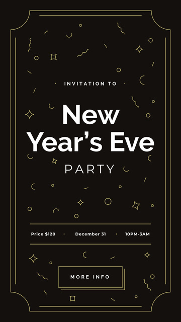 Ontwerpsjabloon van Instagram Story van New Year's Party invitation