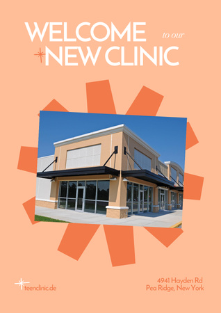 New Clinic Opening Announcement Poster Design Template
