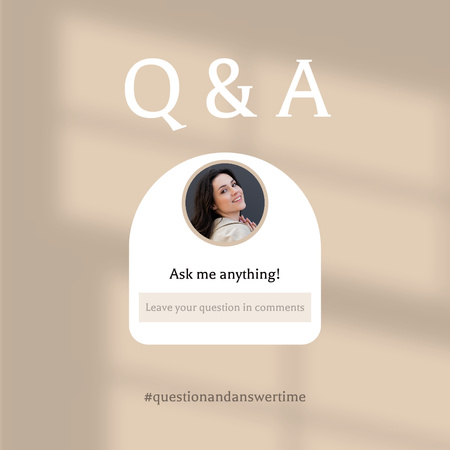 Template di design Sessione di domande e risposte con la giovane donna Instagram