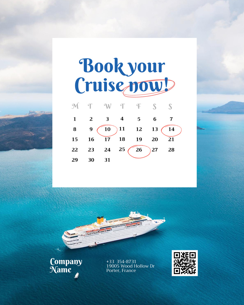 Offer to Book Cruise on Beautiful Liner Poster 16x20in tervezősablon