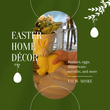 Platilla de diseño Home Decor With Dinnerware For Easter Animated Post