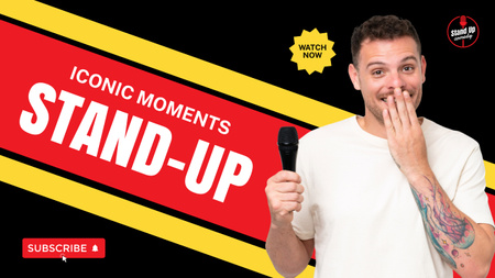 Episode with Iconic Moments of Stand-up Show Youtube Thumbnail Design Template