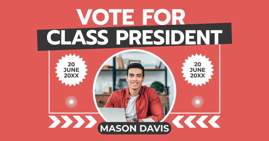 Vote for Class President Facebook AD Modelo de Design