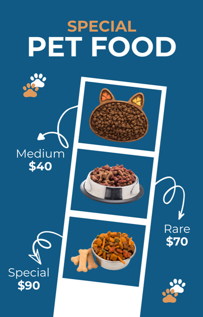 Pet Food Price-List on Blue IGTV Cover Design Template
