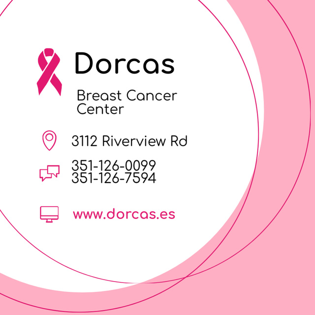 Breast Cancer Center Offer with Pink Ribbon Square 65x65mm Design Template