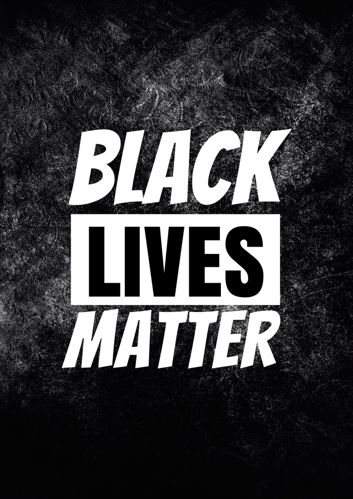 Protest Against Racism on Black Background Poster B1 – шаблон для дизайна
