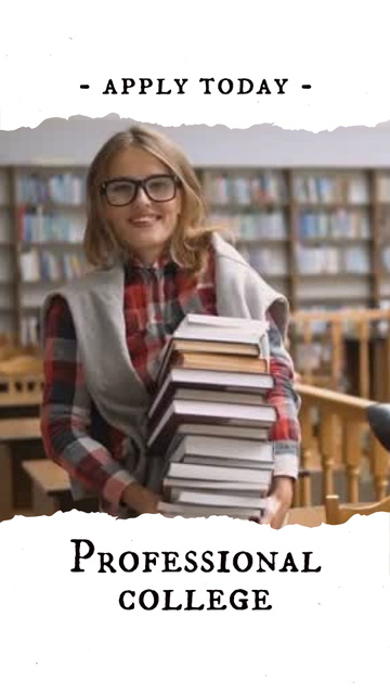 Modèle de visuel Important College Application Guidelines With Books - Instagram Video Story