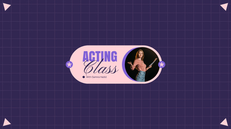 Invitation to Acting Class on Blue Youtube Design Template