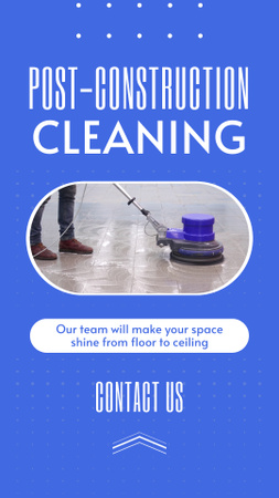 Template di design Professional Post-Construction Cleaning Service Instagram Video Story