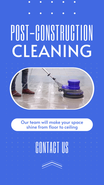 Professional Post-Construction Cleaning Service Instagram Video Story Šablona návrhu
