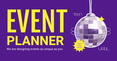 Planejamento de eventos com Disco Ball Facebook AD Modelo de Design