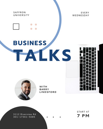Plantilla de diseño de Business Talk Announcement with Confident Businessman Poster 16x20in 