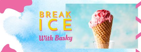 Sweet Ice Cream Offer in Blue Facebook cover Design Template