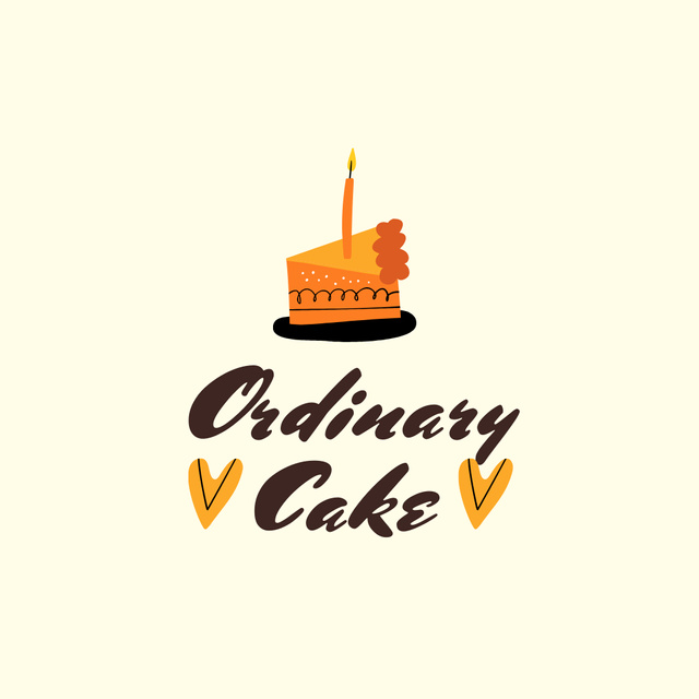 Ordinary Piece Of Cake For Bakery Promotion Logo Design Template